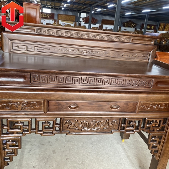 BÀN CÚNG SỒI 2 TẦNG 1M53 - MÀU ÓC CHÓ - Ảnh 6