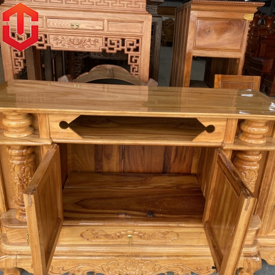 KỆ CỘT NHÔ GÕ ĐỎ 2M2 - KỆ TIVI - Ảnh 6
