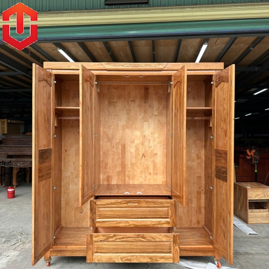 TỦ ÁO HƯƠNG XÁM 4 CÁNH - TUYỆT VỜI CHO KHÔNG GIAN PHÒNG NGỦ CỦA BẠN - Ảnh 2