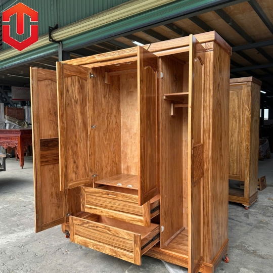 TỦ ÁO HƯƠNG XÁM 4 CÁNH - TUYỆT VỜI CHO KHÔNG GIAN PHÒNG NGỦ CỦA BẠN - Ảnh 7